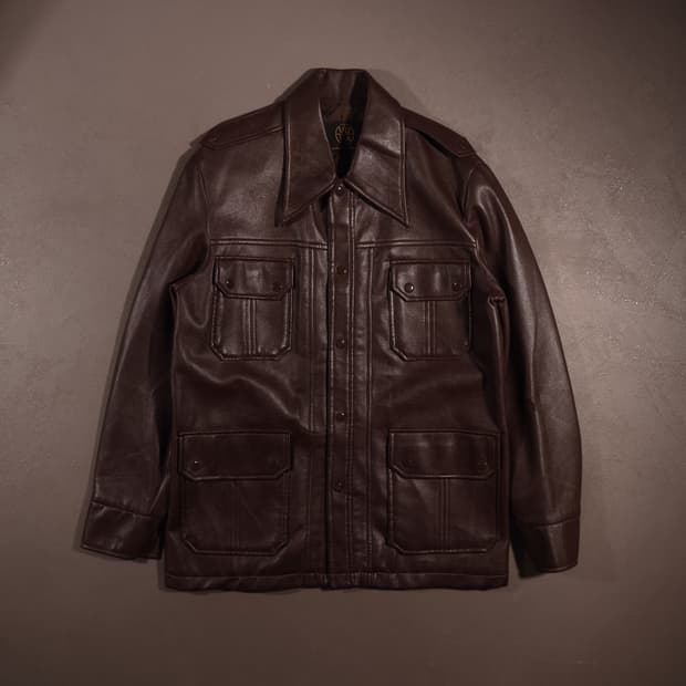 빈티지 레더 퍼티그자켓