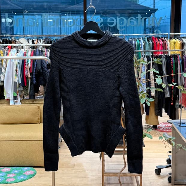 rdm 블랙 라운드 울 니트 