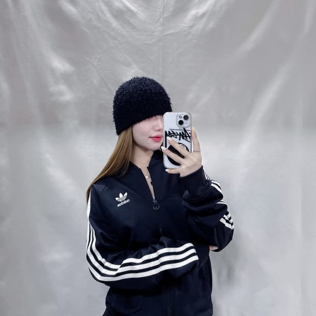 아디다스 블랙 삼선 트랙탑 