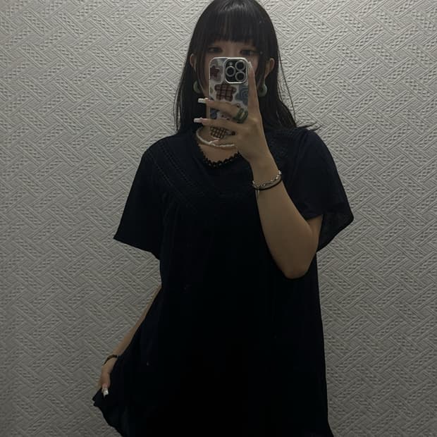 모리 하구미 레이스 에스닉 펀칭 아방핏 반팔티 K0579