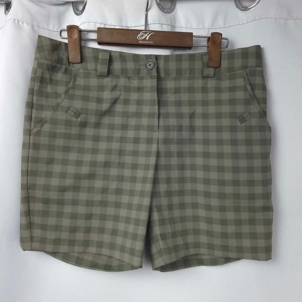 여30 나이키 골프 체크 카키 반바지