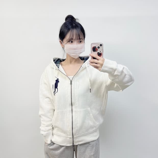 폴로 랄프로렌 빅 포니 후드집업 화이트