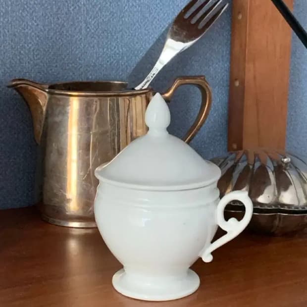 프렌치 앤틱 크림팟 