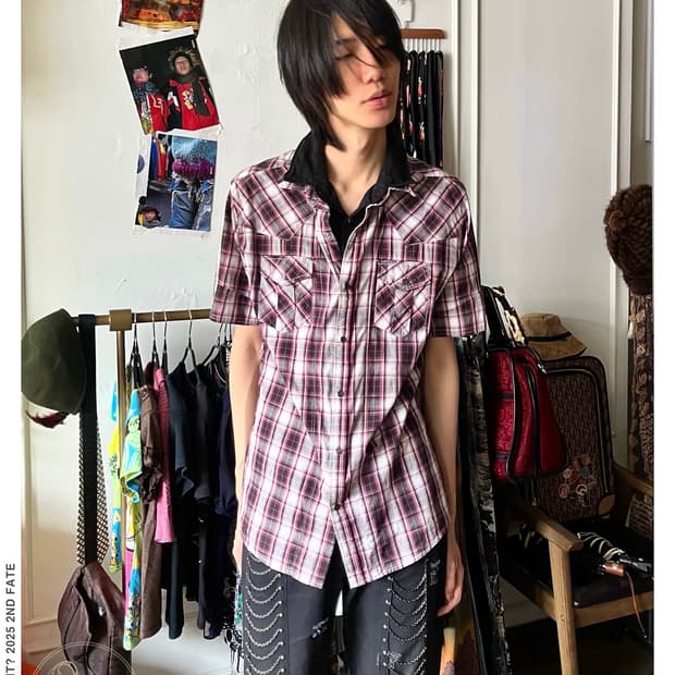 90-00‘s ΩMKOS 2Layer Western Check Shirt