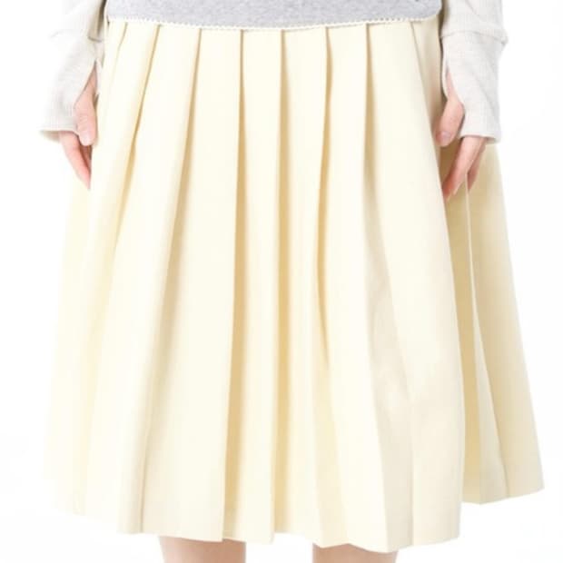 구해요))오스하이band Pleats Skirt BabyYellow!!!