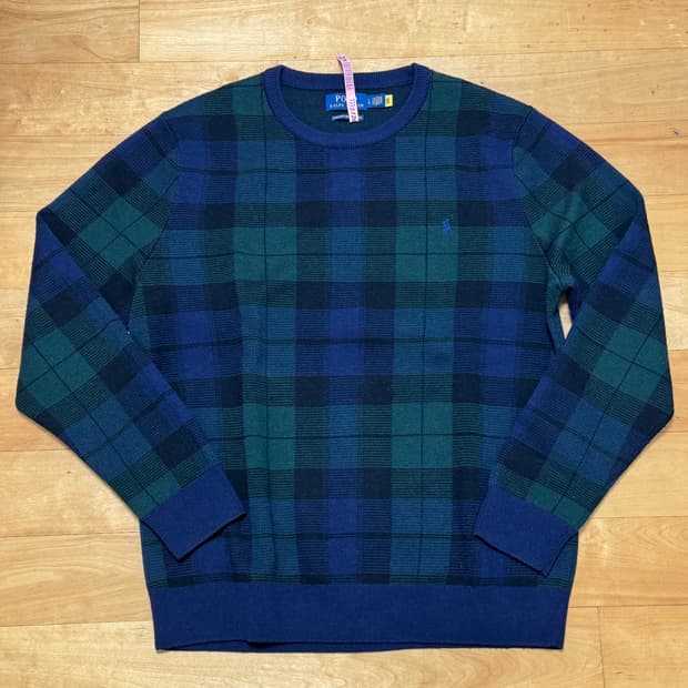 폴로 랄프로렌 블랙와치 타탄체크 니트 L