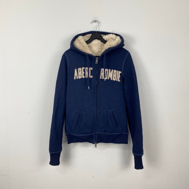 아베크롬비 네이비 양털 후드집업 S