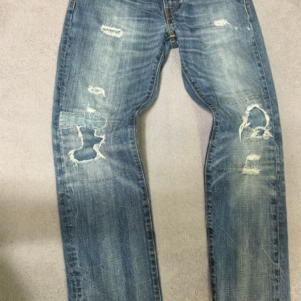 LEVIS 리바이스 빈티지 워싱 데미지 데님 청바지 / 86