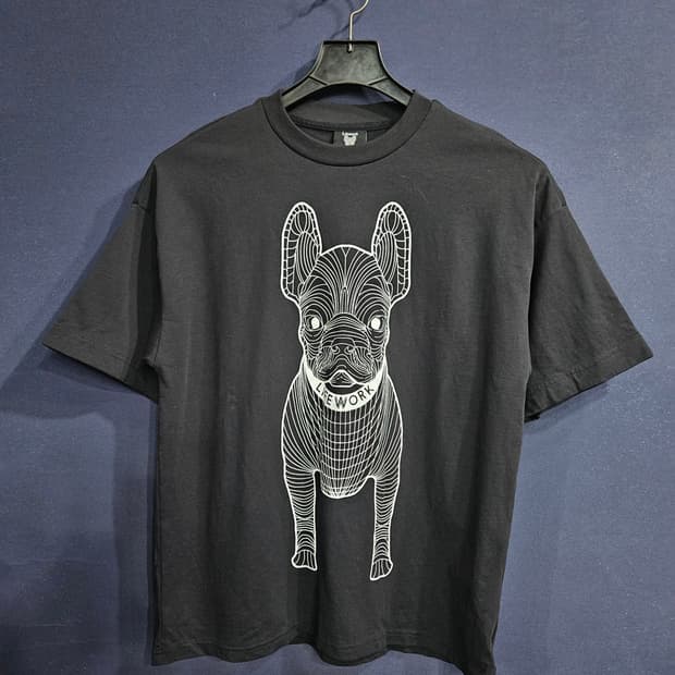 라이프워크 프린팅 블랙 남성 오버핏 95 반팔티 