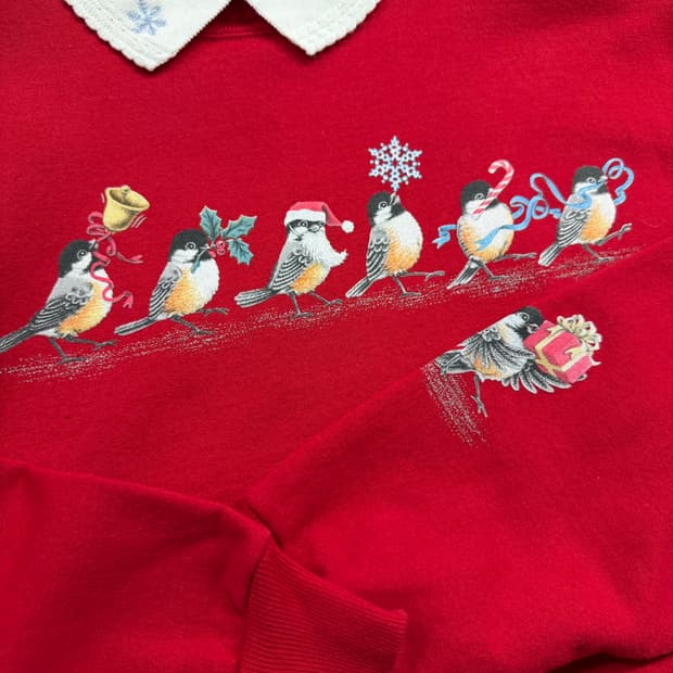 U.S.A. 크리스마스 팽귄 맨투맨 XL 어글리니트