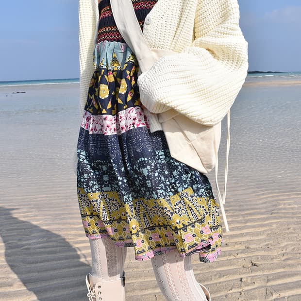 일본빈티지 모리걸 패치워크 원피스 아쿠비클럽 아오이유우 하구미 모리노가토