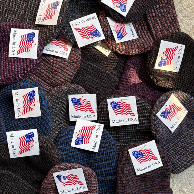 MADE U.S.A 니트 트위드 믹스 비니 모자 울