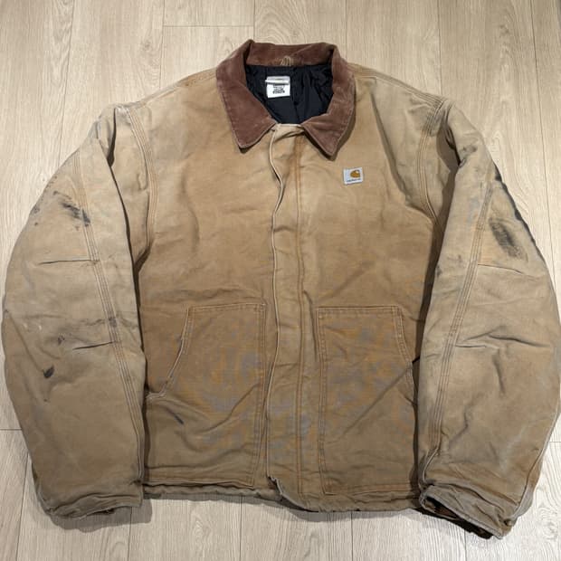 칼하트 아크틱 자켓 J02 워크 자켓 덕 캔버스 쉘 퀼팅 라이닝