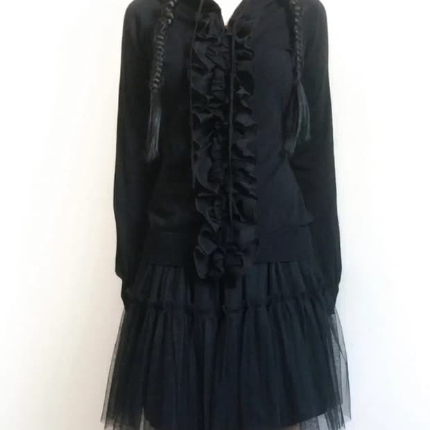 Vintage lace hood zip-up