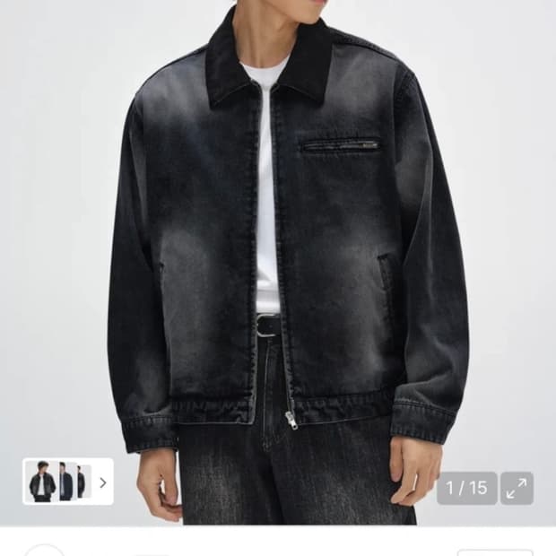 데케트 데님 워크 자켓 블랙 L