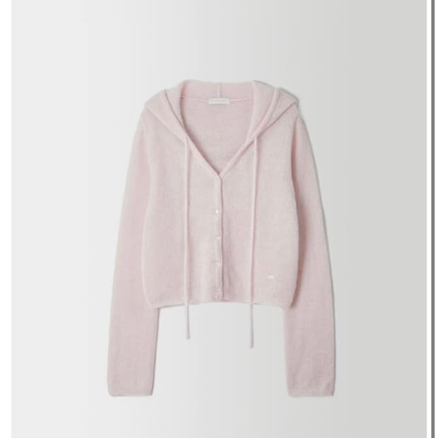 온드민 로우 후드 가디건 핑크 새상품