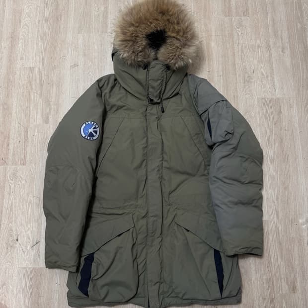 바스크 남성 구스다운 후드 헤비 롱패딩 XL/105 