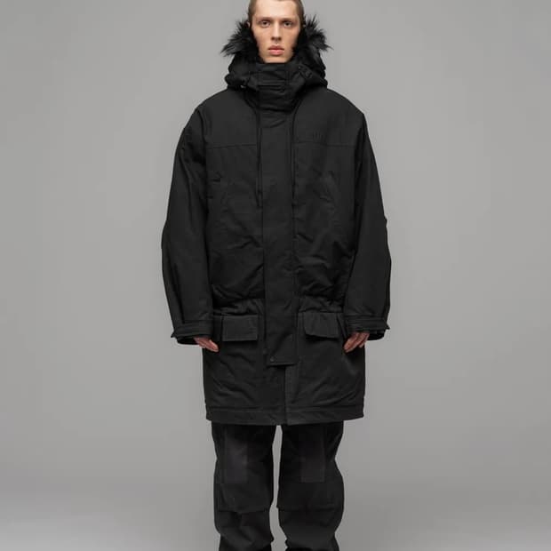 032c 드랍 웨이스트 파카 블랙 46