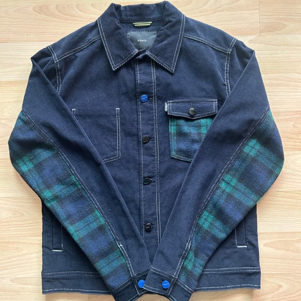 코듀로이 체크 셔츠 자켓
