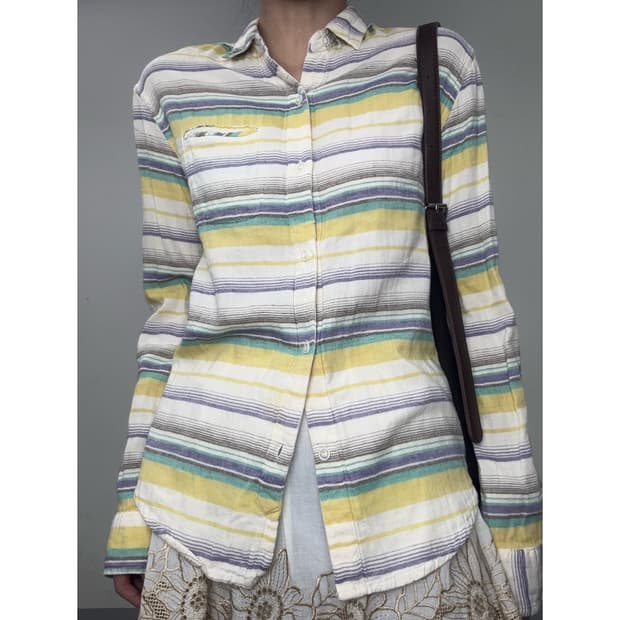 빈티지 스트라이프 히피 셔츠