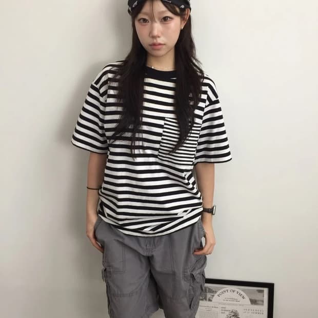 UNIQLO Striped Pocket Tee