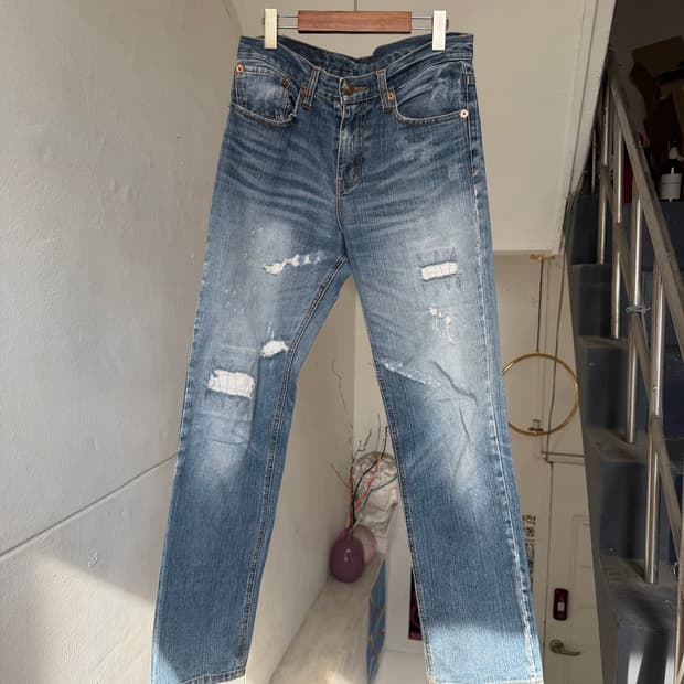 빈티지 스트레이트핏 데님 팬츠