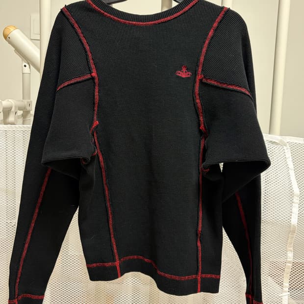 비비안웨스트우드 레드라벨) 와플 크루넥 컷 스티치 티셔츠 s