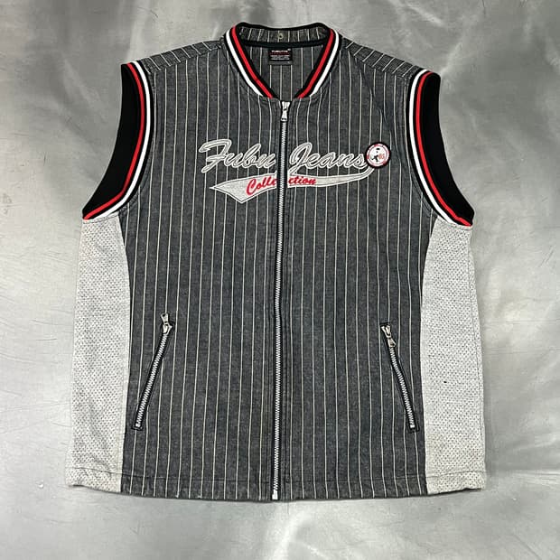  푸부 스트라이프 집업 베스트 y15922