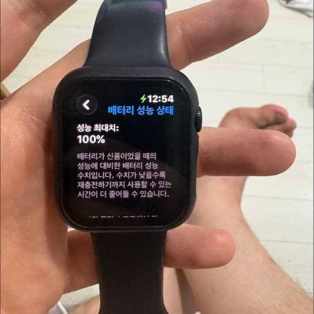 애플워치 SE2 44mm GPS 모델 배터리 성능 100