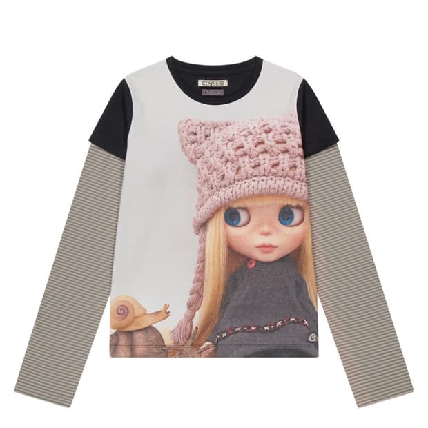 코이세이오 브라이스 돌 스트라이프 더블 롱슬리브 블랙 판매