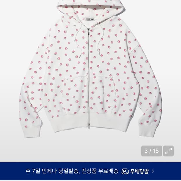 유희 플라워 패턴 후드집업 FLOWER PATTERN HOOD ZIP-U