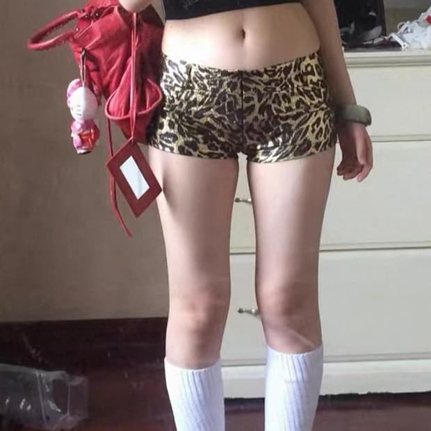 갸루 호피 숏팬츠