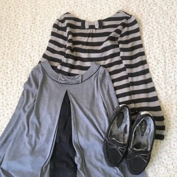 마루빈티지 스트라이프 니트 티셔츠 롱슬리브