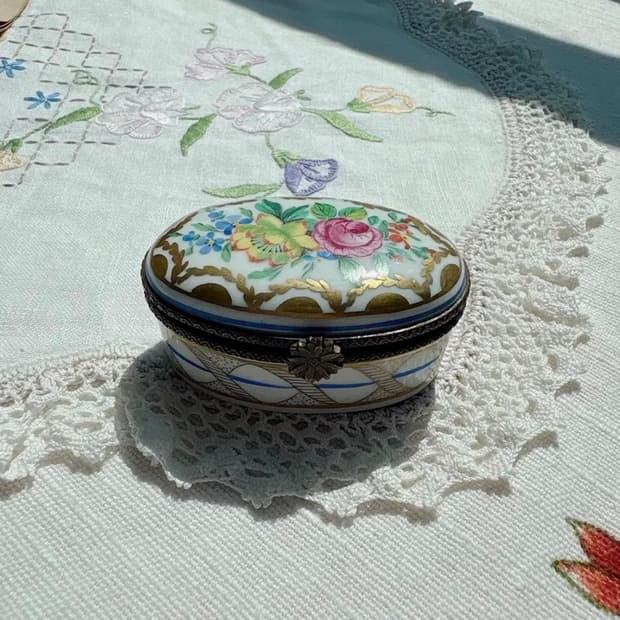 프랑스 리모지 핸드페인팅 트링켓