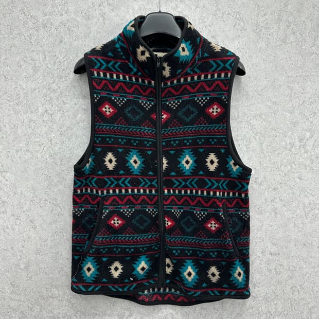 100 QUASH 재팬 남자 아즈텍 패턴 후리스 조끼