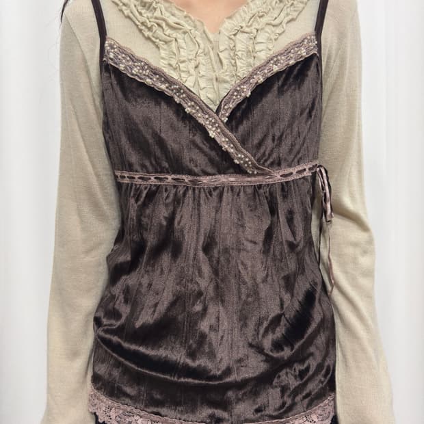 velvet sleeveless
