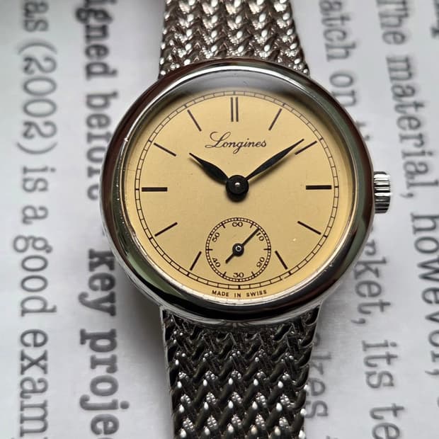 레어] 빈티지 론진 독립초침 샴골판 수동 메커니컬 여성용 브레이슬릿 ve