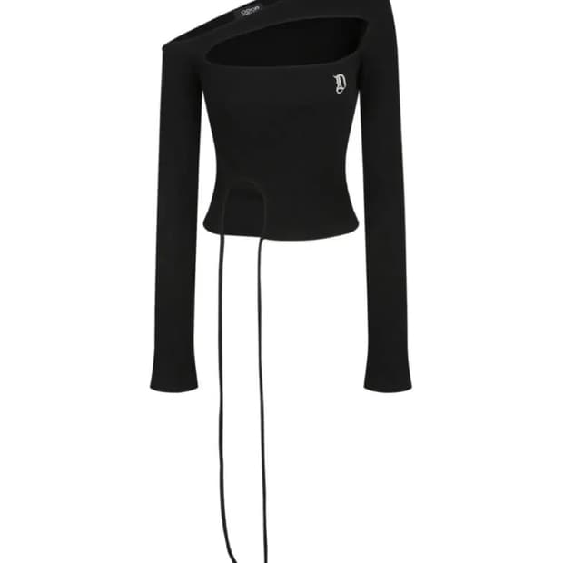 오도어 슬릿 탑 블랙