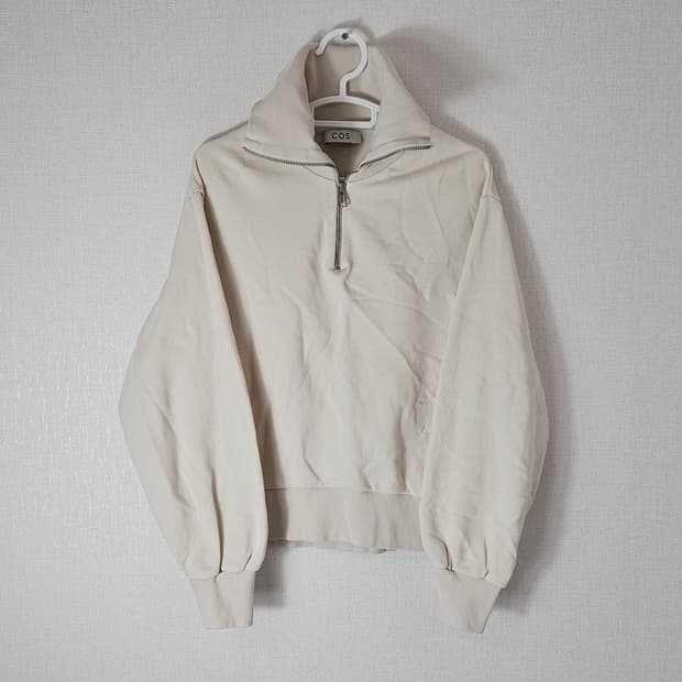 코스 COS 하이넥 하프집업 반집업 티셔츠 XS 오버핏