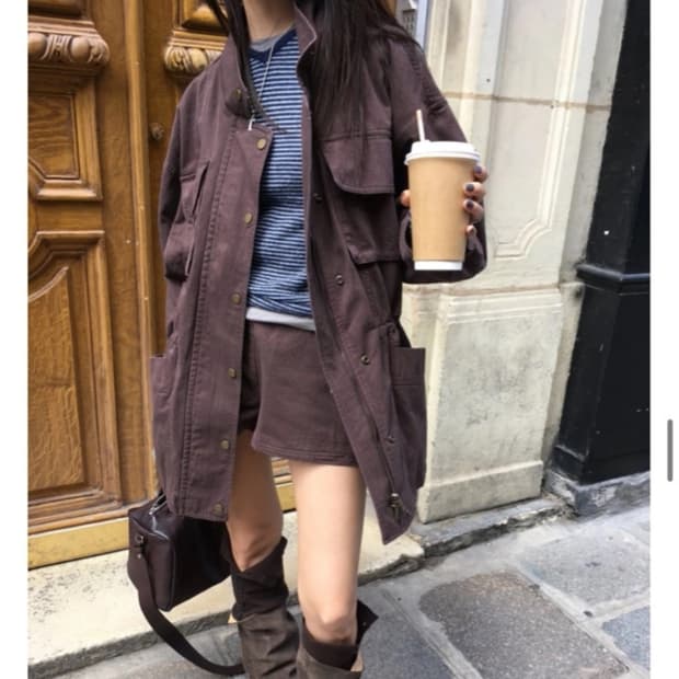 브리드 도매택 빈티지 야상 자켓 브라운 필드자켓