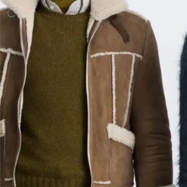 TOM FORD SHEARLING TRIMMED SUEDE JACKET