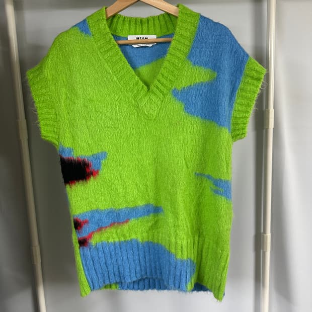 MSGM 멀티컬러 모헤어 니트 베스트