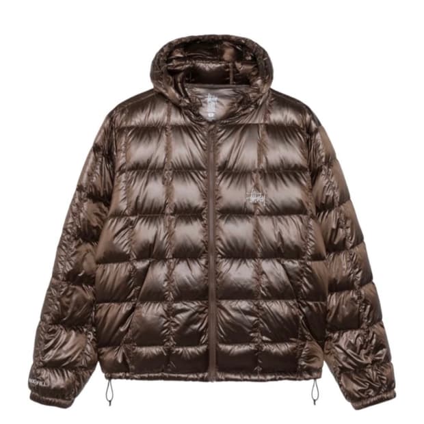 스투시 미드웨이트 후드 퍼퍼 브라운