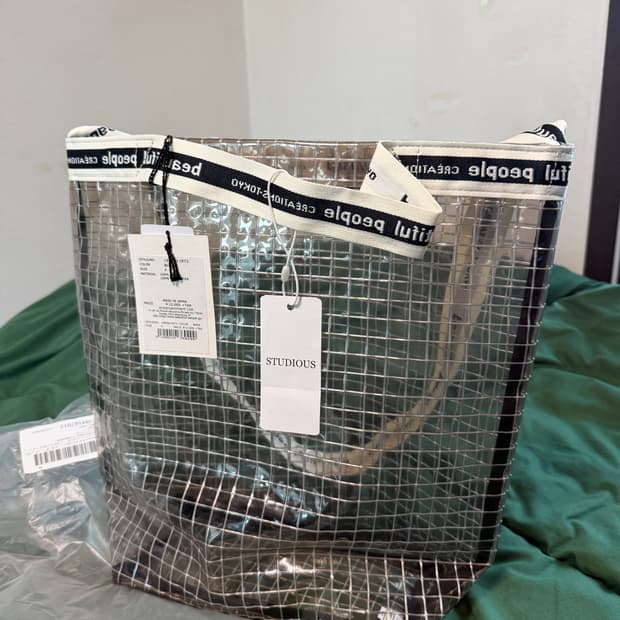 beautiful people × STUDIOUS 비닐 로고테이프 숄더배