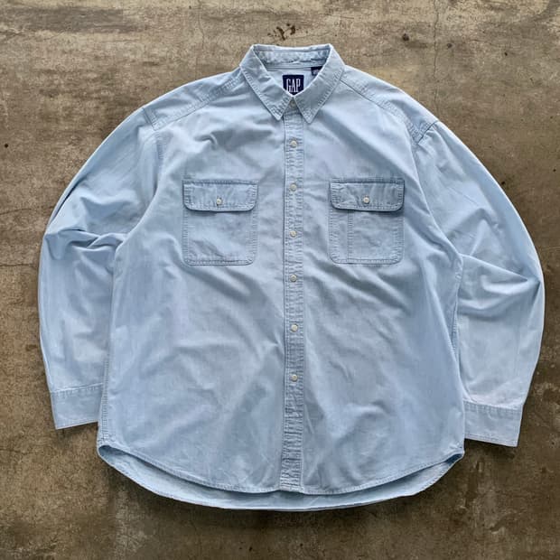 올드 갭 샴브레이 워크 셔츠