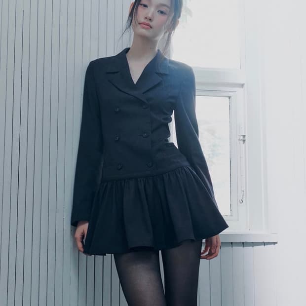 [페인오어플레져] 리오라 자켓 드레스 원피스 - 차콜 M