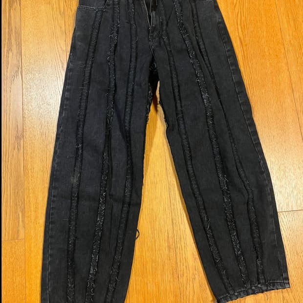 노매뉴얼 컷데님팬츠 블랙 L