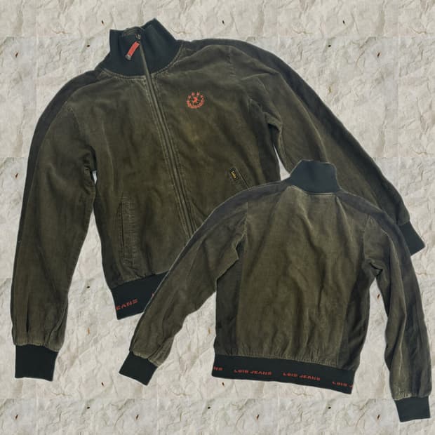 로이스 골덴 카키 폴라 아우터 아메카지 자켓 봄버 그런지 히피 에스닉 