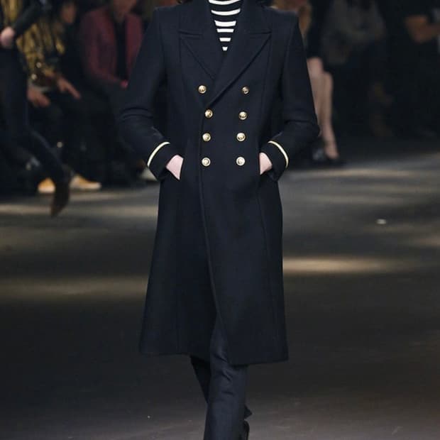 생로랑 / 밀리터리 코트 / 블랙 / 사이즈 50