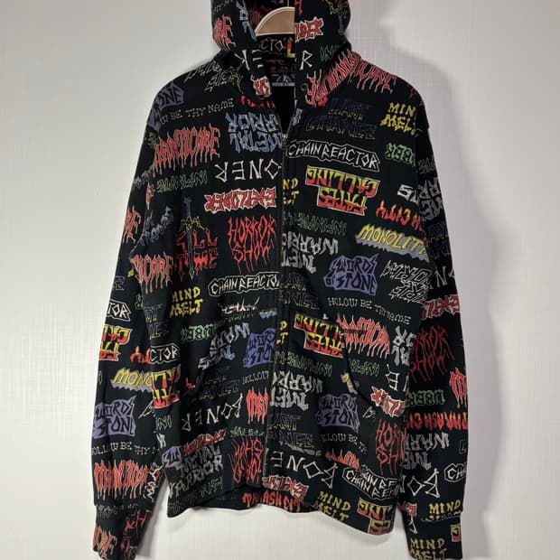 M)90s 히스테릭 글래머 펑크 레터링 후드집업